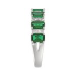 14K WHITE GOLD 2CT ROUND/EMERALD DIAMOND LADIES BAND(COLOR STONE GREEN EMERALD DIAMOND 1 7/8CT) - Image 3