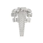 14K WHITE GOLD 3/4CT ROUND/BAGUETTE DIAMOND LADIES FASHION RING - Image 3