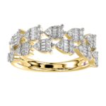 14K YELLOW GOLD 1/2CT ROUND/BAGUETTE DIAMOND LADIES FASHION RING