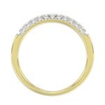 14K YELLOW GOLD 1/6CT ROUND/PINK SAPPHIRE DIAMOND LADIES BAND - Image 4