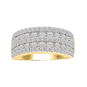 14K YELLOW GOLD 1CT ROUND/BAGUETTE DIAMOND LADIES BAND