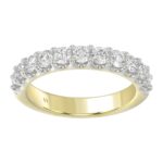 14K YELLOW GOLD 1CT ROUND/PINK SAPPHIRE DIAMOND LADIES BAND