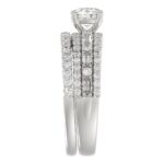 18K WHITE GOLD 1 1/2CT ROUND/BAGUETTE DIAMOND LADIES RING(CENTER STONE ROUND DIAMOND 7/8CT) - Image 5