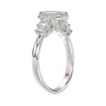 18K WHITE GOLD 1 1/2CT ROUND/EMERALD DIAMOND LADIES RING(CENTER STONE EMERALD DIAMOND 3/4CT) - Image 2