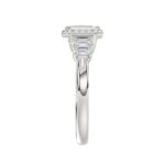 18K WHITE GOLD 1 1/2CT ROUND/EMERALD DIAMOND LADIES RING(CENTER STONE EMERALD DIAMOND 3/4CT) - Image 5