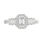 18K WHITE GOLD 1 1/2CT ROUND/EMERALD DIAMOND LADIES RING(CENTER STONE EMERALD DIAMOND 3/4CT) - Image 6