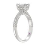 18K WHITE GOLD 1 1/4CT ROUND/EMERALD DIAMOND LADIES RING(CENTER STONE EMERALD DIAMOND 3/4CT) - Image 2