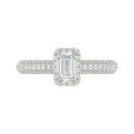 18K WHITE GOLD 1 1/4CT ROUND/EMERALD DIAMOND LADIES RING(CENTER STONE EMERALD DIAMOND 3/4CT) - Image 6