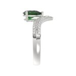 18K WHITE GOLD 1 1/5CT ROUND/PEAR DIAMOND LADIES FASHION RING( CENTER STONE PEAR DIAMOND 1 CT) - Image 3