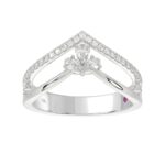 18K WHITE GOLD 1/2CT ROUND/PEAR DIAMOND LADIES RING