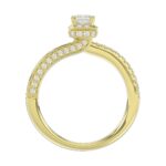 18K YELLOW GOLD 1 1/4CT ROUND/EMERALD DIAMOND LADIES RING(CENTER STONE EMERALD DIAMOND 3/4CT) - Image 4