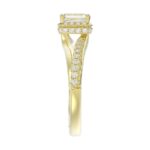 18K YELLOW GOLD 1 1/4CT ROUND/EMERALD DIAMOND LADIES RING(CENTER STONE EMERALD DIAMOND 3/4CT) - Image 5
