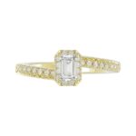 18K YELLOW GOLD 1 1/4CT ROUND/EMERALD DIAMOND LADIES RING(CENTER STONE EMERALD DIAMOND 3/4CT) - Image 6