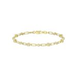 18K YELLOW GOLD 1/3CT ROUND/BAGUETTE DIAMOND LADIES BRACELET