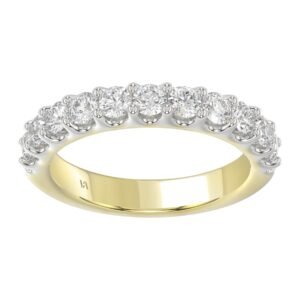 18K YELLOW GOLD 1CT ROUND DIAMOND LADIES BAND
