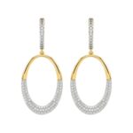 18K YELLOW GOLD 1CT ROUND DIAMOND LADIES HOOPS EARRINGS