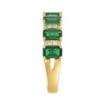 18K YELLOW GOLD 2CT ROUND/EMERALD DIAMOND LADIES BAND(COLOR STONE GREEN EMERALD DIAMOND 1 7/8CT) - Image 3
