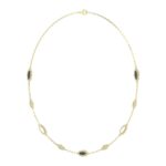 18K YELLOW GOLD 3/4CT ROUND DIAMOND LADIES NECKLACE (MIDNIGHT BLACK ENAMEL) - Image 2