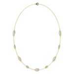 18K YELLOW GOLD 3/4CT ROUND DIAMOND LADIES NECKLACE (SOFT WHITE ENAMEL) - Image 3