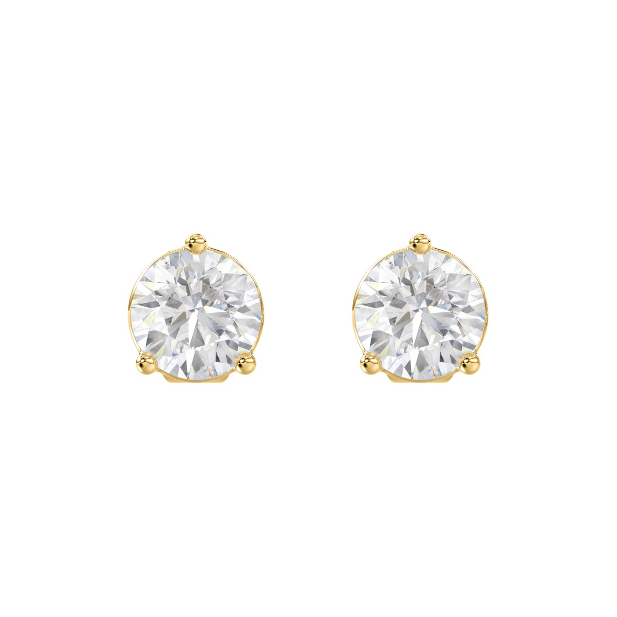 19257318_VA22428Y-1201x1201.jpg 18K YELLOW GOLD 3/4CT ROUND DIAMOND LADIES SOLITAIRE EARRINGS - Image 1