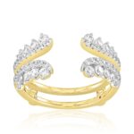 18K YELLOW GOLD 3/4CT ROUND DIAMOND LADIES WRAP RING