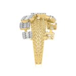 18K YELLOW GOLD 3/4CT ROUND/BAGUETTE DIAMOND LADIES FASHION RING - Image 3