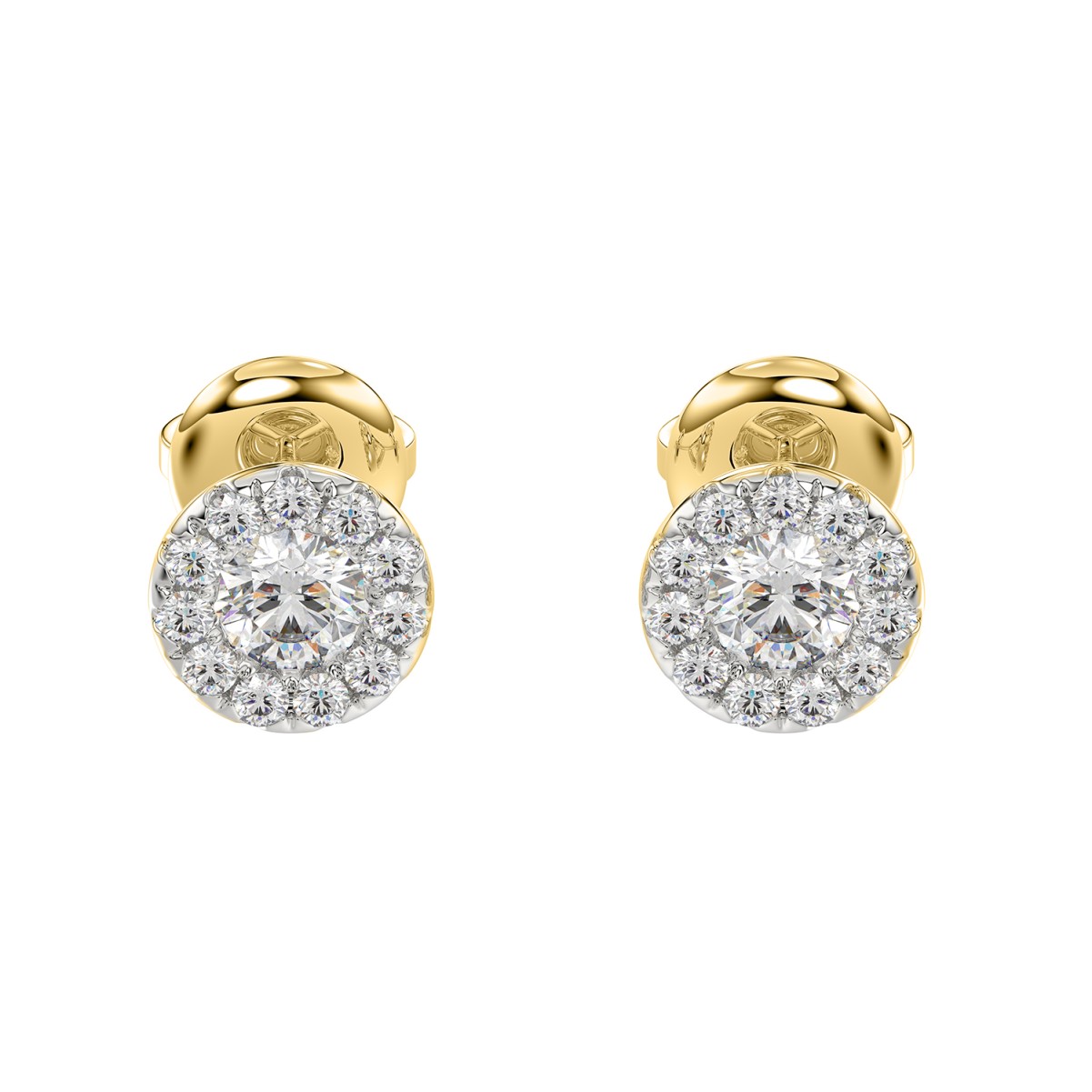19257325_VA21806Y-1201x1201.jpg 18K YELLOW GOLD 5/8CT ROUND DIAMOND LADIES EARRINGS - Image 1