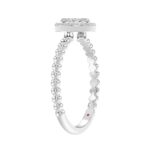 10K WHITE GOLD 1/10CT ROUND/PINK SAPPHIRE DIAMOND LADIES RING - Image 2