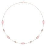 18K ROSE GOLD 3/4CT ROUND DIAMOND LADIES NECKLACE (AURORA PINK ENAMEL)