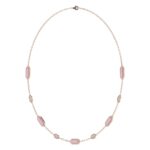 18K ROSE GOLD 3/4CT ROUND DIAMOND LADIES NECKLACE (AURORA PINK ENAMEL) - Image 3