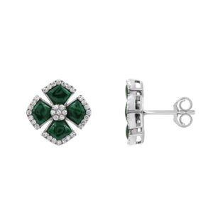 18K WHITE GOLD 1/2CT ROUND DIAMOND LADIES EARRINGS