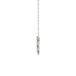 18K WHITE GOLD 1/3CT ROUND/BAGUETTE DIAMOND LADIES NECKLACE(COLOR STONE GREEN EMERALD DIAMOND 1/5CT) - Image 3