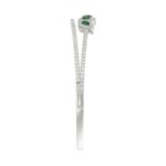 18K WHITE GOLD 2 1/3CT ROUND/PEAR DIAMOND LADIES BANGLE(COLOR STONE PEAR GREEN EMERALD DIAMOND 1CT) - Image 3