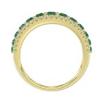 18K YELLOW GOLD 1 1/6CT ROUND DIAMOND LADIES BAND(COLOR STONE ROUND GREEN EMERALD DIAMOND 7/8CT) - Image 2