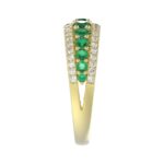 18K YELLOW GOLD 1 1/6CT ROUND DIAMOND LADIES BAND(COLOR STONE ROUND GREEN EMERALD DIAMOND 7/8CT) - Image 3