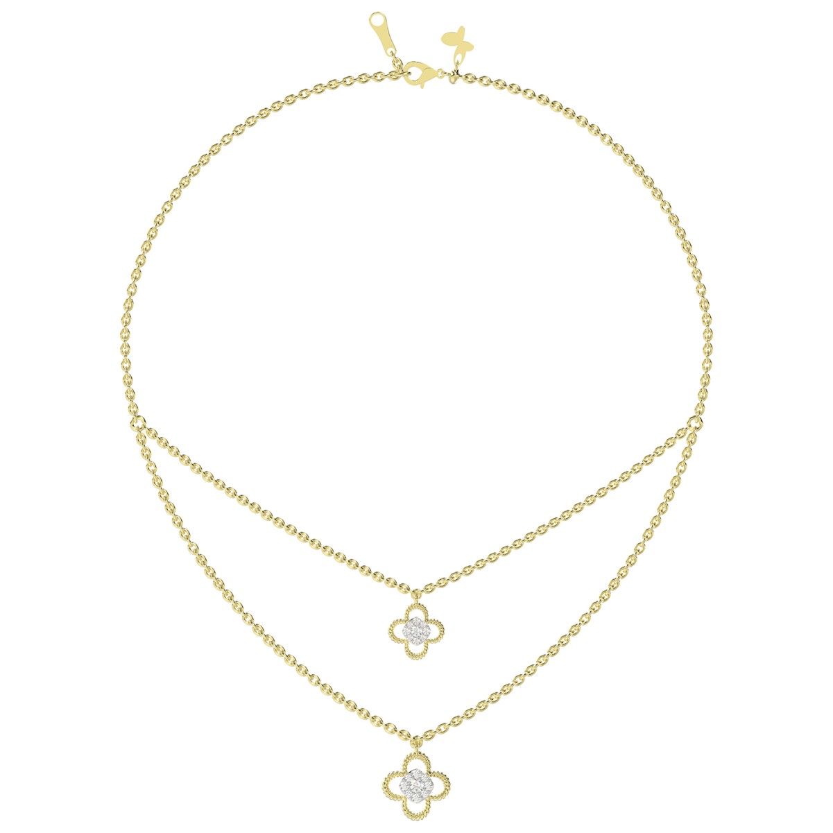 19257735_VA27413Y-1201x1201.jpg 18K YELLOW GOLD 1/5CT ROUND DIAMOND LADIES NECKLACE - Image 1