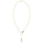 18K YELLOW GOLD 1/5CT ROUND DIAMOND MALACHITE LADIES NECKLACE - Image 3