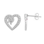 14K WHITE GOLD 1/2CT ROUND DIAMOND LADIES EARRINGS - Image 2