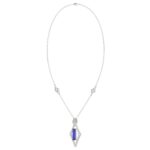 18K WHITE GOLD 5CT ROUND/ONYX DIAMOND LADIES PENDANT(COLOR STONE ONYX DIAMOND 1/2CT) - Image 2