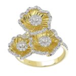 18K YELLOW GOLD 1/2CT ROUND DIAMOND LADIES RING - Image 2