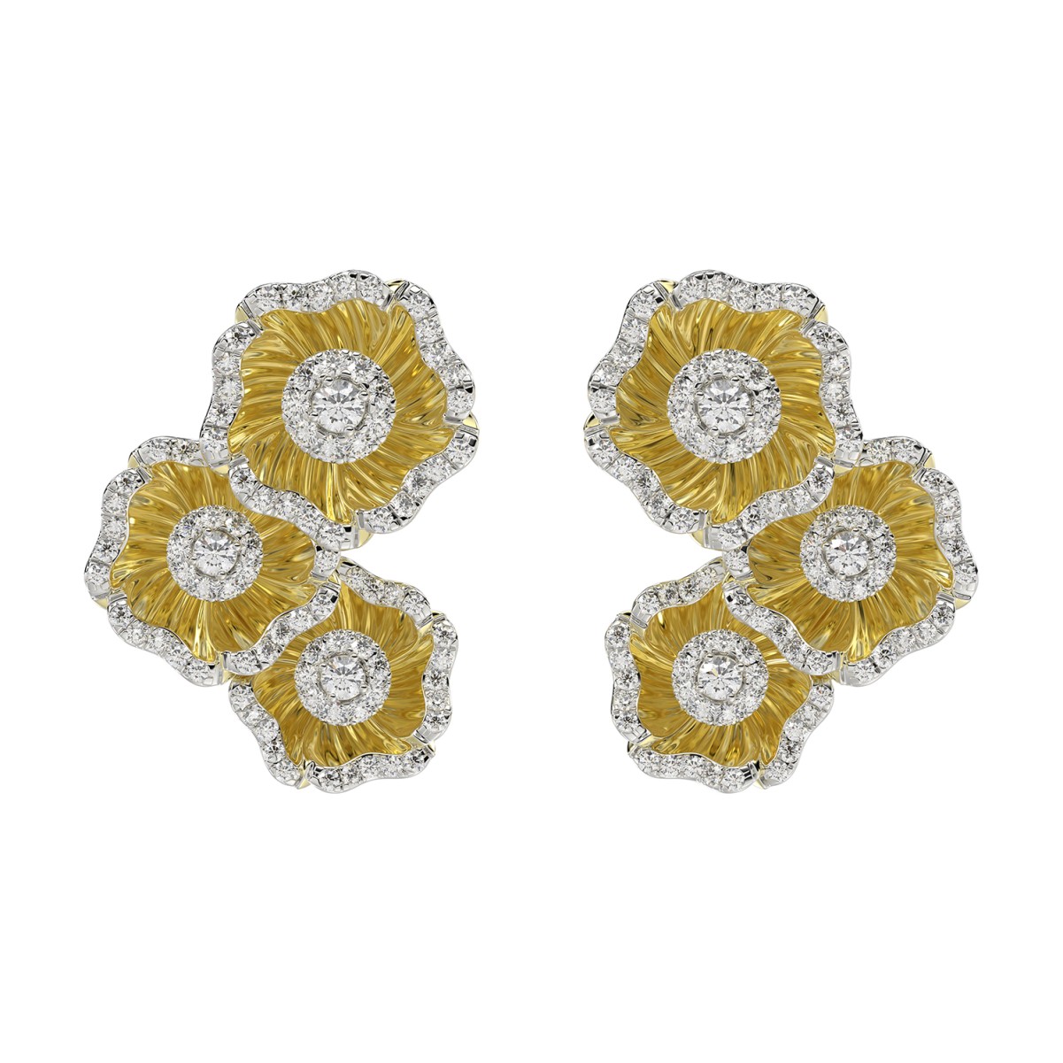 19258024_VA19334Y-1201x1201.jpg 18K YELLOW GOLD 1CT ROUND DIAMOND LADIES EARRINGS - Image 1