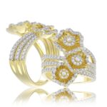 18K YELLOW GOLD 1CT ROUND DIAMOND LADIES RING