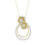 18K YELLOW GOLD 3/4CT ROUND DIAMOND LADIES PENDANT WITH CHAIN - Image 2