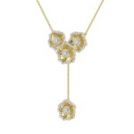 18K YELLOW GOLD 5/8CT ROUND DIAMOND LADIES NECKLACE - Image 2