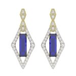 18K YELLOW GOLD 8 1/2CT ROUND/ONYX DIAMOND LADIES EARRINGS(COLOR STONE ONYX DIAMOND 8CT)
