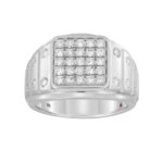 14K WHITE GOLD 1CT ROUND DIAMOND MEN'S RING