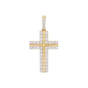 14K YELLOW GOLD 1CT ROUND DIAMOND MEN'S PENDANT