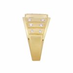 14K YELLOW GOLD 1CT ROUND DIAMOND MEN'S RING - Image 3