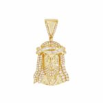 14K YELLOW GOLD 1CT ROUND/BAGUETTE DIAMOND MEN'S PENDANT