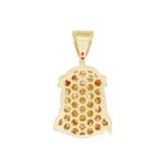 14K YELLOW GOLD 1CT ROUND/BAGUETTE DIAMOND MEN'S PENDANT - Image 2